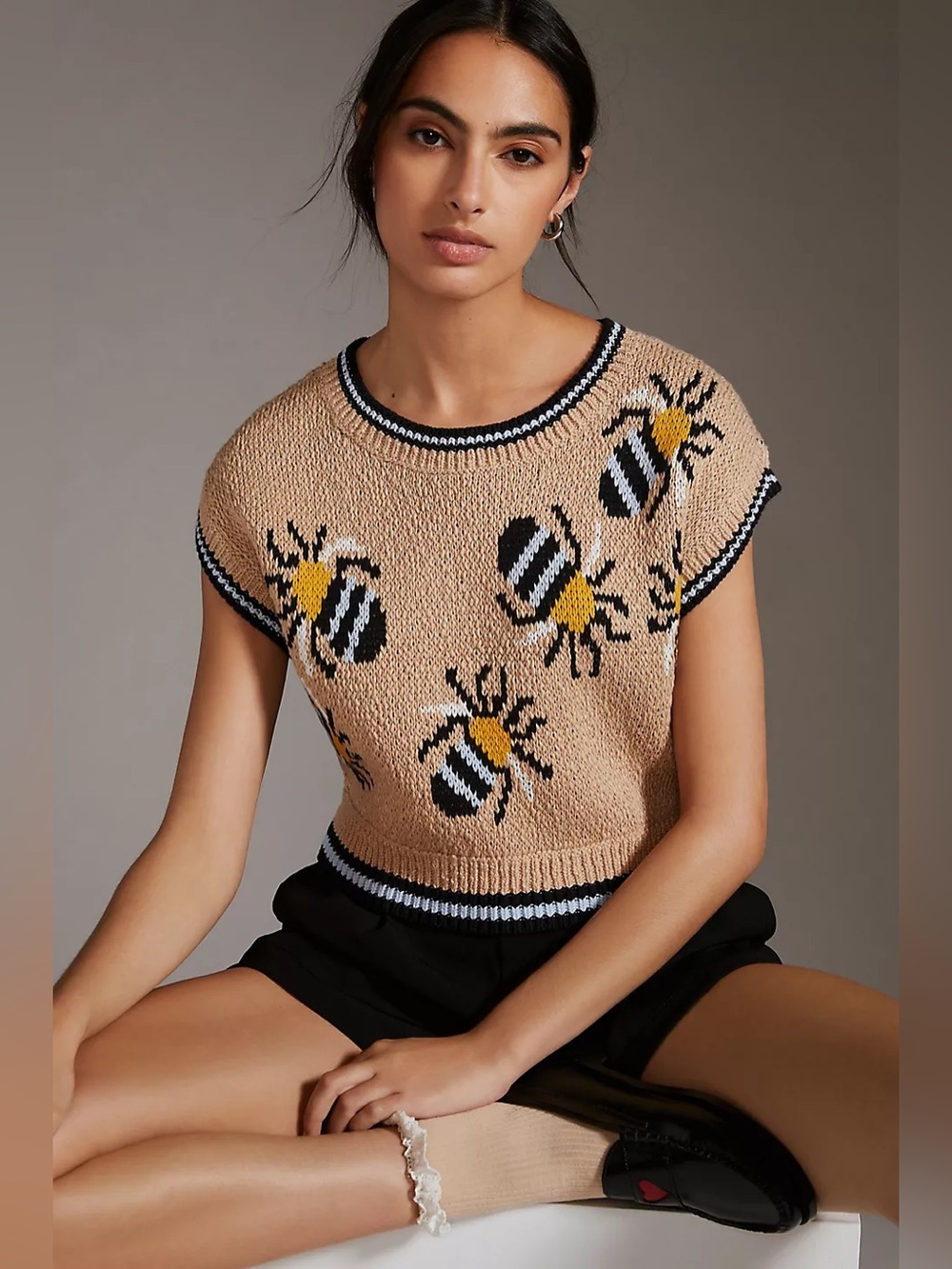 Anthropologie Maeve Sarah Gordon Erin Icon Bumblebee Sweater Vest (Size S)